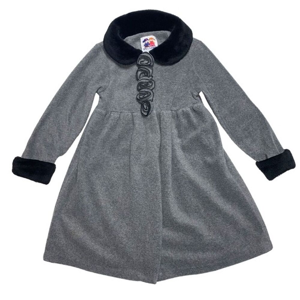 Winter Gray Black Girl's Coat Collar Outerwear Jacket Sweater Warm Formal